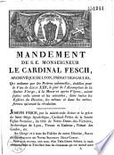 Mandement qui ordonne les prières établies pour le voeu de Louis XIII le jour de l'assomption soient rétablies dans le diocèse