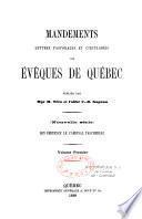Mandements des Evêques de Québec