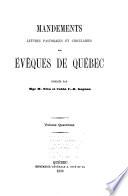 Mandements, lettres pastorales et circulaires des évêques de Québec