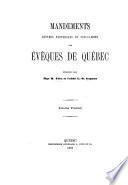 Mandements, lettres pastorales et circulaires des évêques de Québec