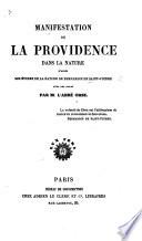 Manifestation de la Providence dans le nature d'après les Études de la Nature de Bernadin de Saint-Pierre; avec des notes par M. l'Abbé Orse