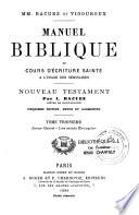 Manuel Biblique ou cours d'Ecriture Sainte à l'usage des séminaires