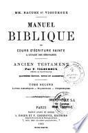 Manuel Biblique ou cours d'Ecriture Sainte à l'usage des séminaires