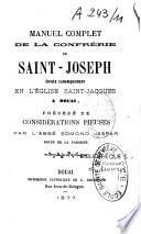 Manuel complet de la confrérie de St Joseph... en l'église St Jacques à Douai