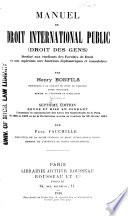 Manuel de droit international public