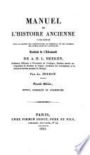 Manuel de l'histoire ancienne, considérée sous le rapport des constitutions, du commerce et des colonies des divers états de l'Antiquité
