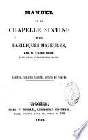 Manuel de la Chapelle Sixtine et des basiliques majeures