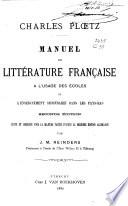 Manuel de la littérature française à l'usage des écoles de l'enseignement secondaire dans les Pays-Bas