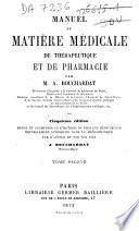 Manuel de matière médicale de thérapeutique et de pharmacie