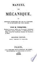 Manuel de mécanique, ou exposition élémentaire des lois de l'équilibre et du mouvement des corps solides
