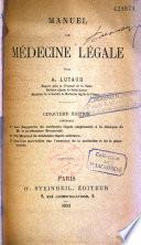 Manuel de médecine légale