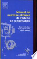 Manuel de nutrition clinique de l'adulte en réanimation