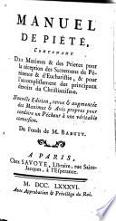 Manuel de piété [by J.J. Duguet].