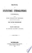 Manuel de statistique ethnographique universelle, précédé d'une introduction théorique d'après l'état actuel de la science