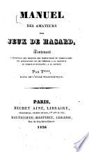 Manuel des amateurs des jeux de hasard