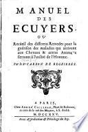 Manuel des ecuyers