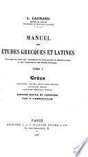 Manuel des études grecques et latines