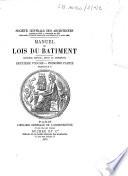 Manuel des lois du bâtiment