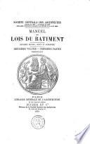 Manuel des lois du Batiment