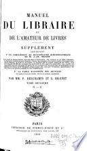 Manuel du libraire et de l'amateur de livres