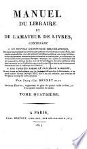 Manuel du libraire et de l'amateur de livres