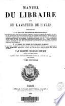 Manuel du libraire et de l'amateur de livres