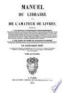 Manuel du libraire et de l'amateur de livres