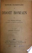 Manuel élémentaire de droit roman