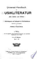 Manuel universel de la littérature musicale