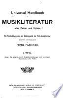 Manuel universel de la littérature musicale