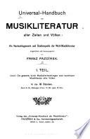 Manuel universel de la littérature musicale