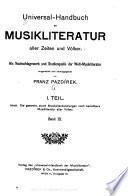 Manuel universel de la littérature musicale