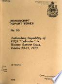 Manuscript Report Series - Marine Sciences Directorate