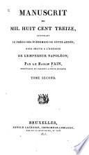 Manuscrit de mil huit cent treize