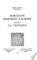Marceline Desbordes-Valmore devant la critique