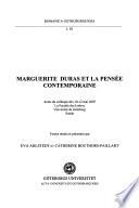 Marguerite Duras et la pensée contemporaine