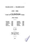 Mariages (1830-1880) Comté de Clinton, New York