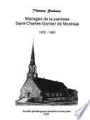 Mariages de la paroisse Saint-Charles-Garnier de Montréal, 1952-1983