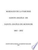 Mariages de la paroisse Sainte-Angèle de Sainte-Angèle-de-Monnoir, 1865-2002