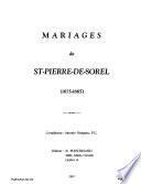 Mariages de St-Pierre-de-Sorel (1675-1865).