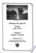 Mariages du comté de Nicolet, 1718-1977