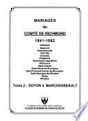 Mariages du comté de Richmond, 1841-1992