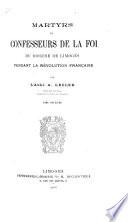 Martyrs et confesseurs de la foi du Diocèse de Limoges, pendant le révolution française
