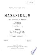 Masaniello ... Edited and translated ... by N. Macfarren. [Vocal score.]
