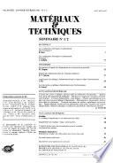 Matériaux et techniques