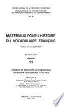 Matériaux pour l'histoire du vocabulaire français