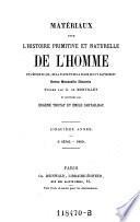 Matériaux pour l'histoire positive et philosophique de l'homme