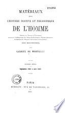 Matériaux pour l'histoire primitive et naturelle de l'homme