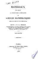 Materiaux pour servir a l'histoire comparee des sciences mathematiques A. Sedillot