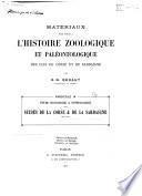 Matériaux pour servir à l'histoire zoologique et paléontologique des îles de Corse et de Sardaigne